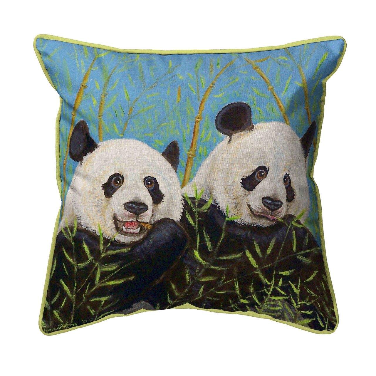 Betsy Drake Pandas Extra Large 22 X 22 Indoor / Outdoor Pillow